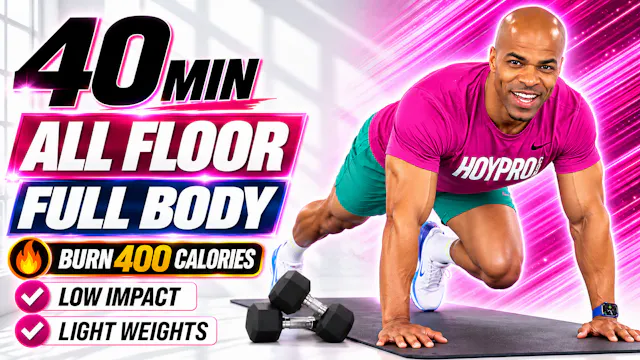 40 Minute ALL FLOOR Full Body Dumbbel...
