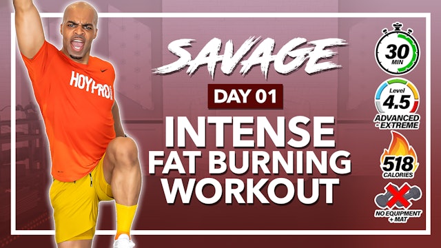 30 Minute Fat Burning Body Drills (No Equipment) - SAVAGE #01