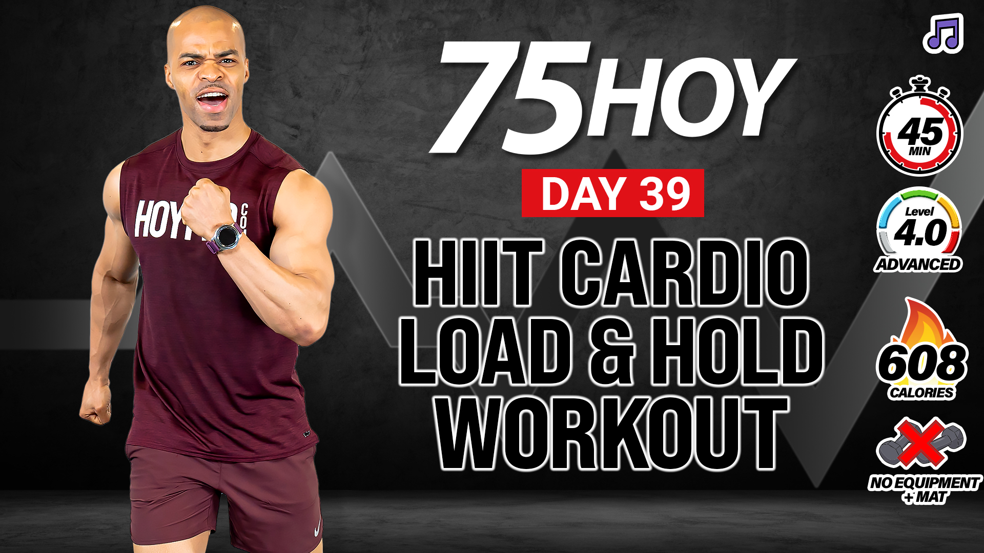 30 & 45 Minute Load & Hold HIIT Cardio (No Equipment) - 75 HOY #39