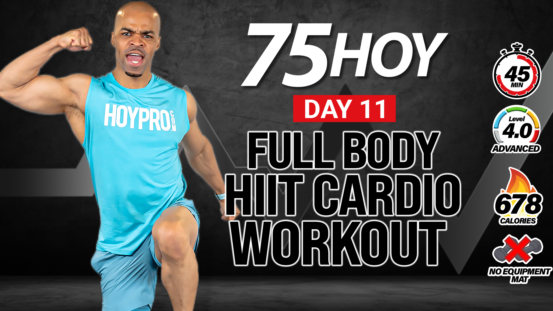 45 Minute Full Body Calisthenics HIIT Workout - 75 HOY #11