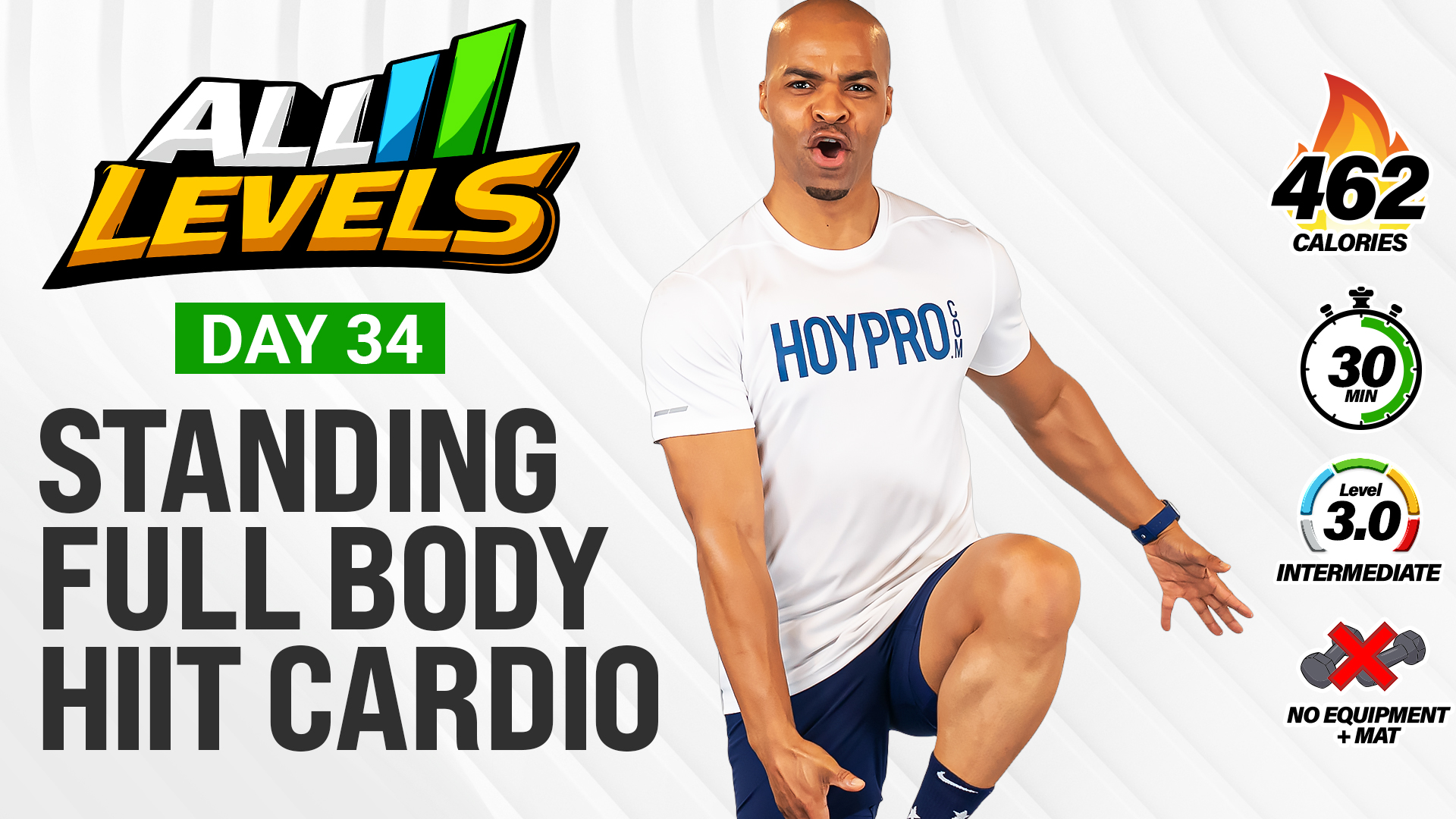 30 Minute Standing Full Body HIIT Workout - ALL LEVELS #034