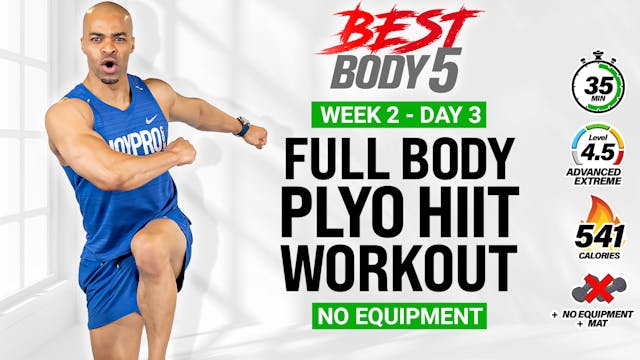 35 Minute No Equipment Plyo HIIT Work...