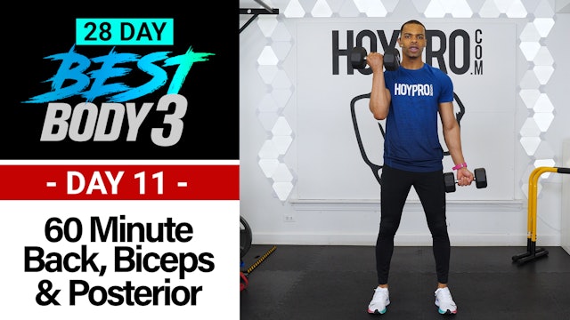 60 Minute Back, Biceps, Shoulders & Posterior Workout - Best Body 3 #11