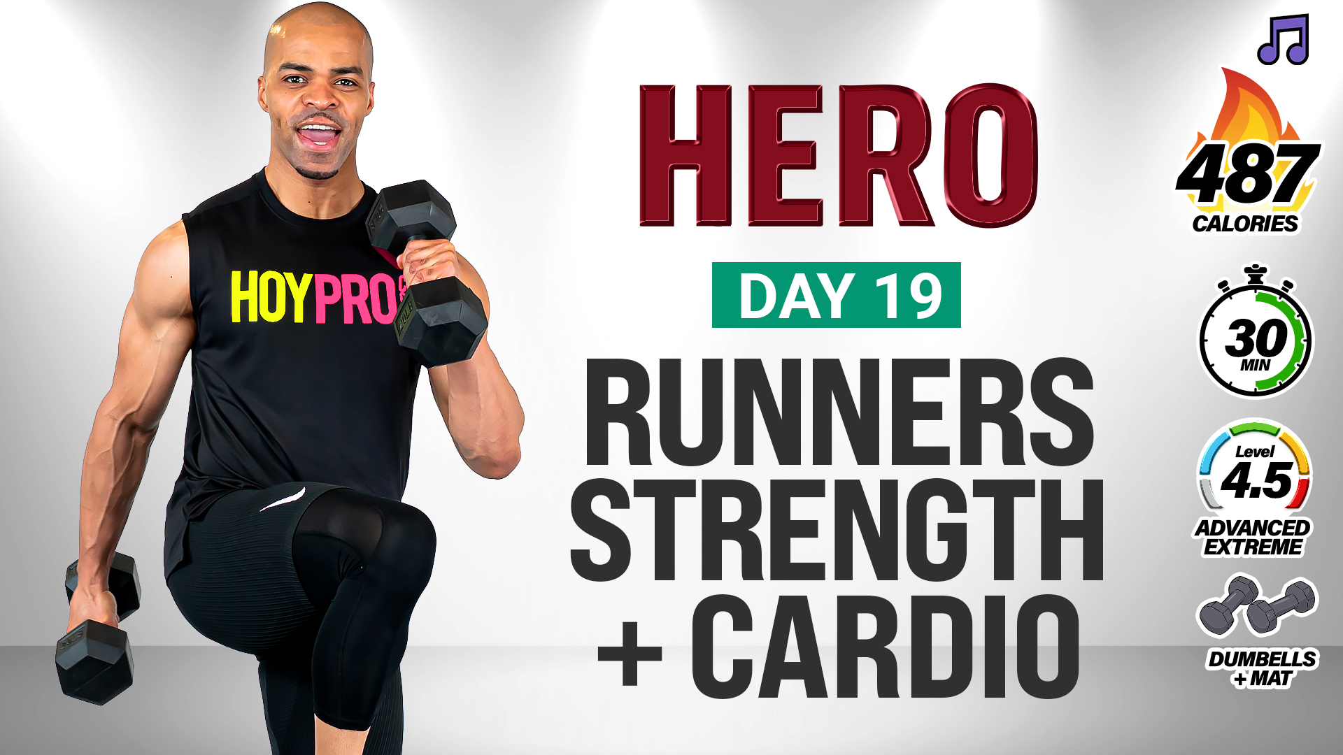 019 - 30 Minute Strength & Conditioning Workout for Runners - HERO #019 (Music)