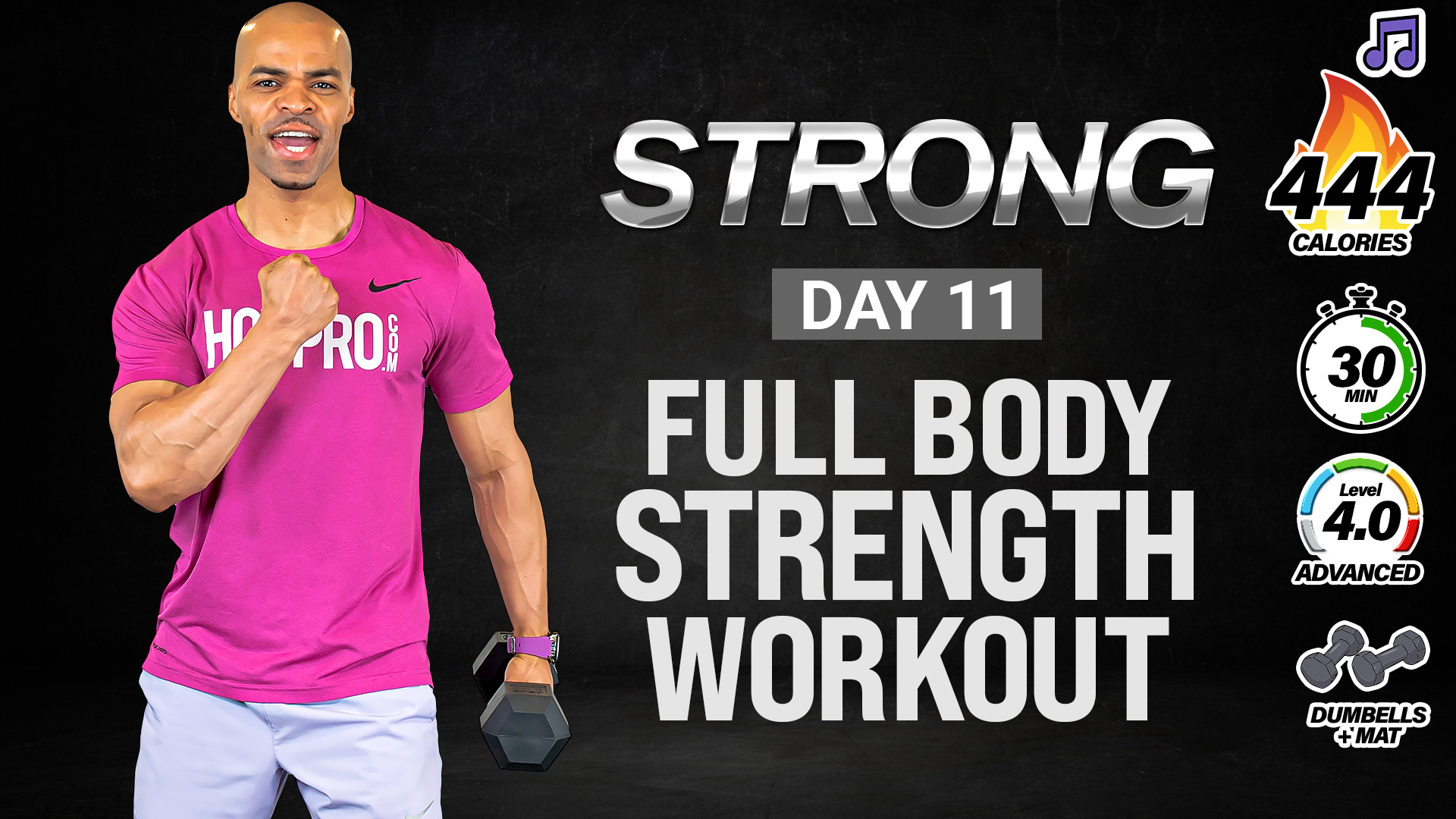 30 Minute Standing Full Body Strength & Conditioning - STRONG #011 (Music)