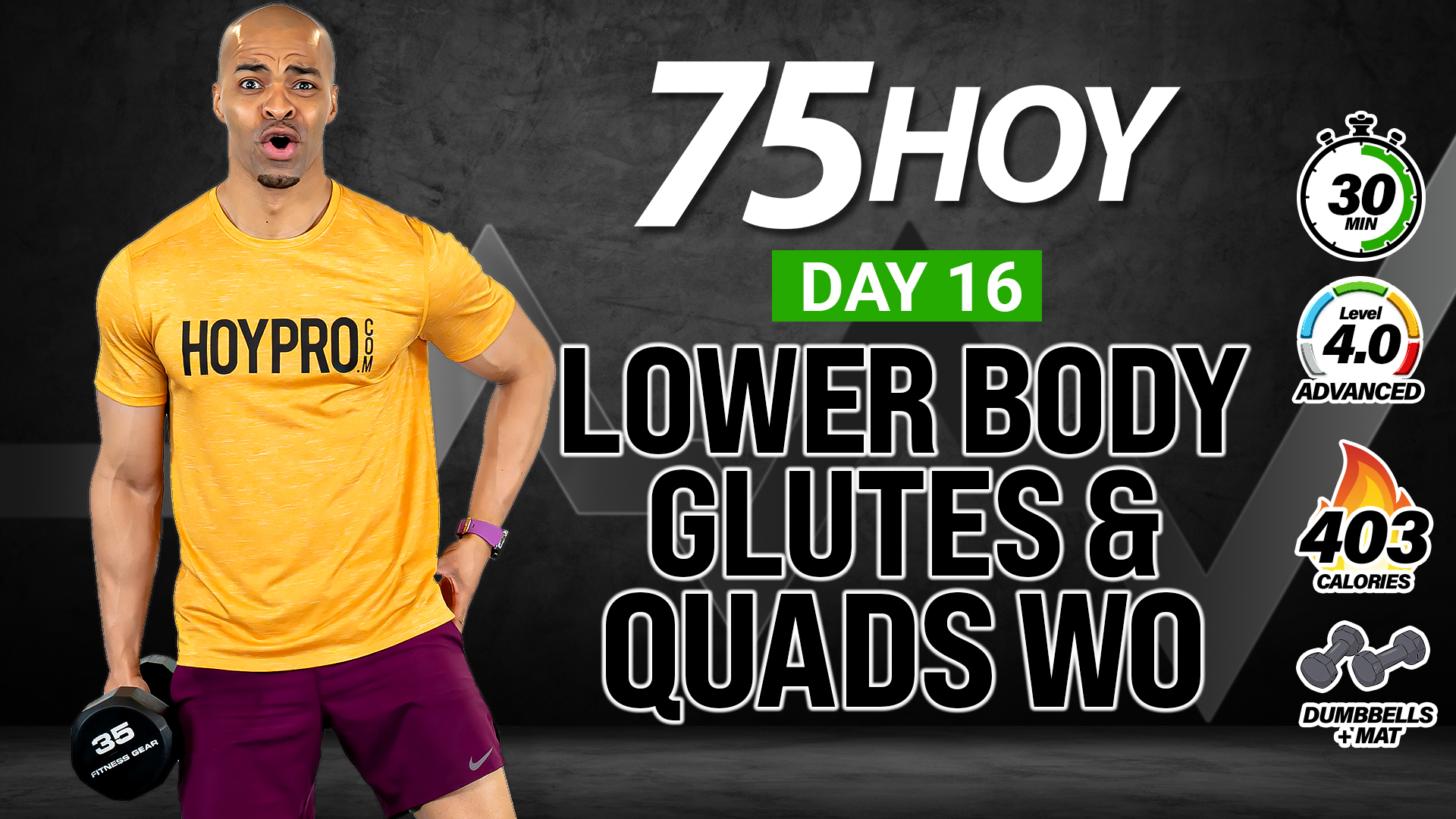 30 Minute Glutes & Quads Lower Body Workout - 75HOY #16
