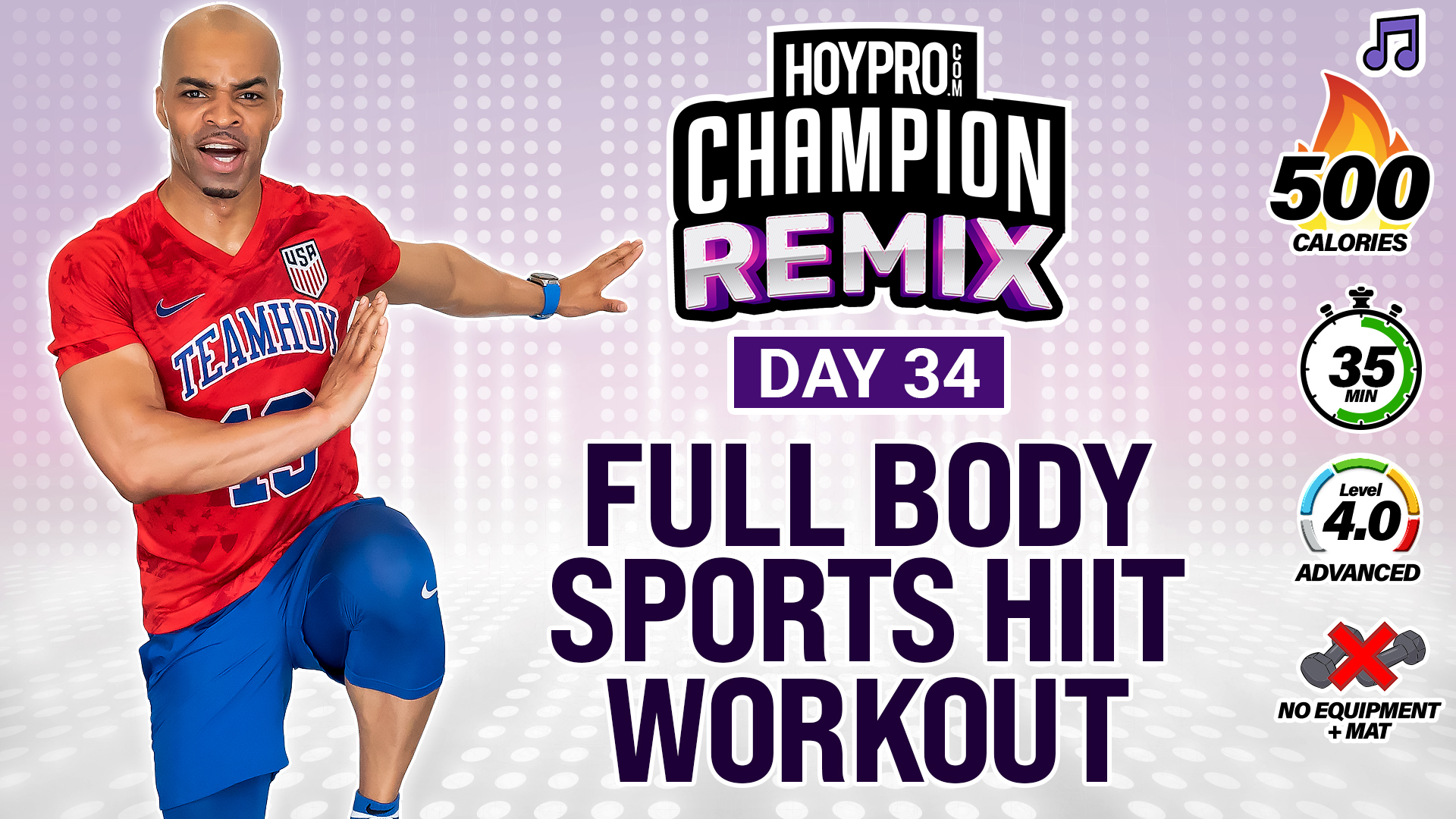 35 Minute Full Body Sports Themed HIIT - Champion REMIX #34