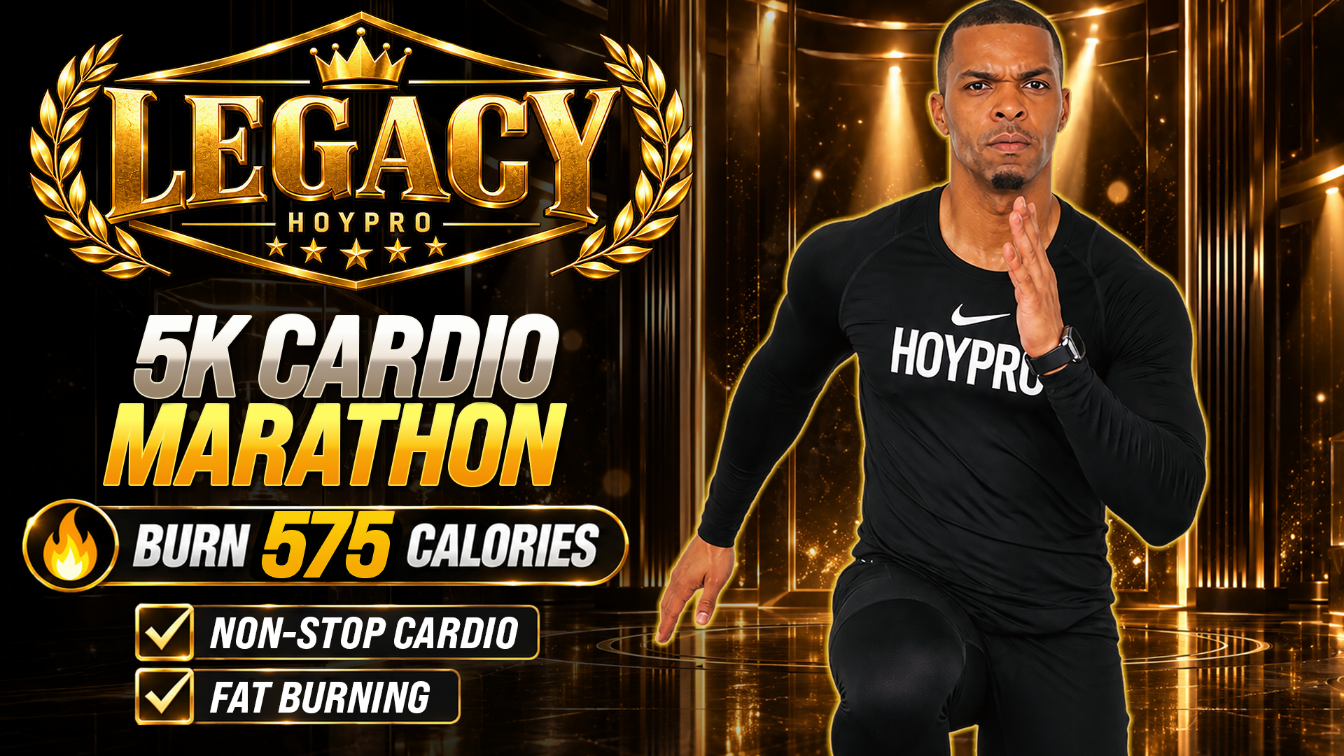 35 Minute Indoor 5K Running Marathon (Non-Stop Cardio) - LEGACY