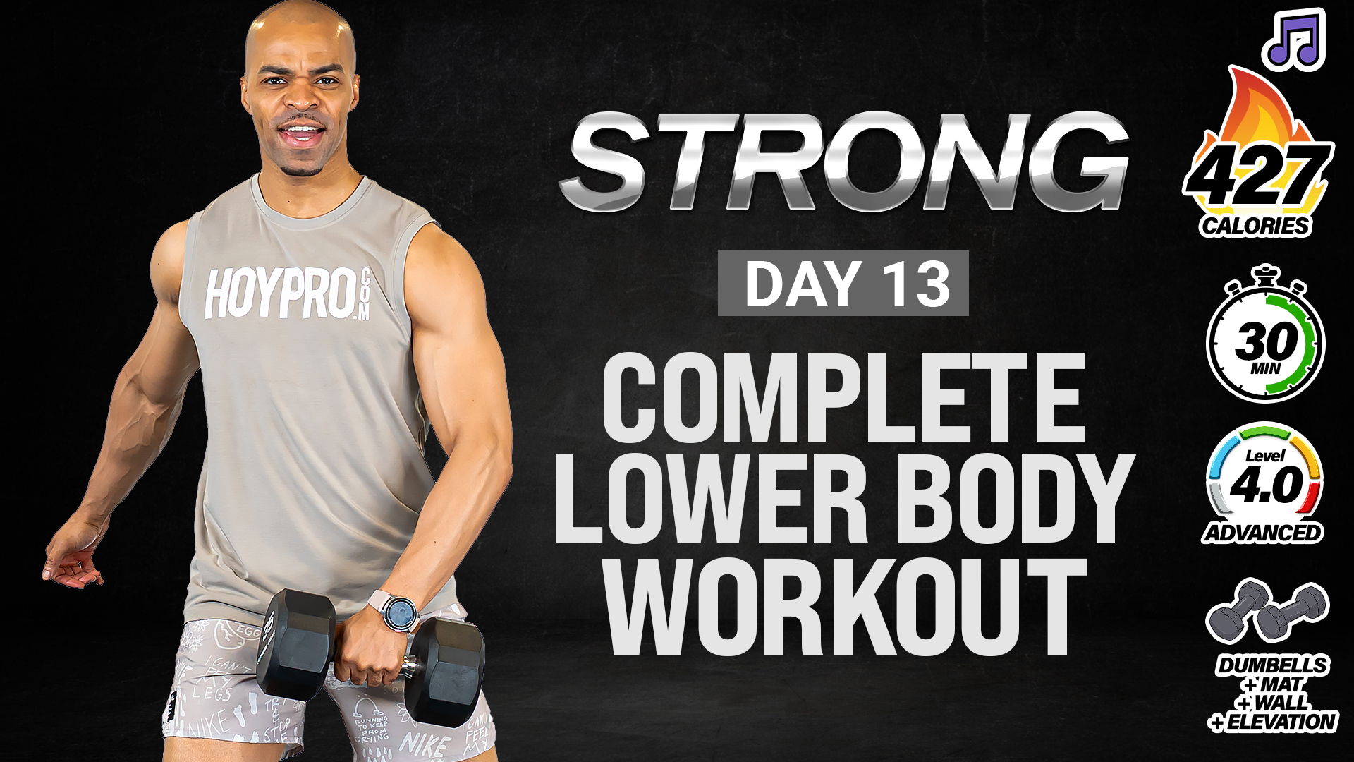 30 Minute Complete Lower Body Strength Workout  - STRONG #013 (Music)