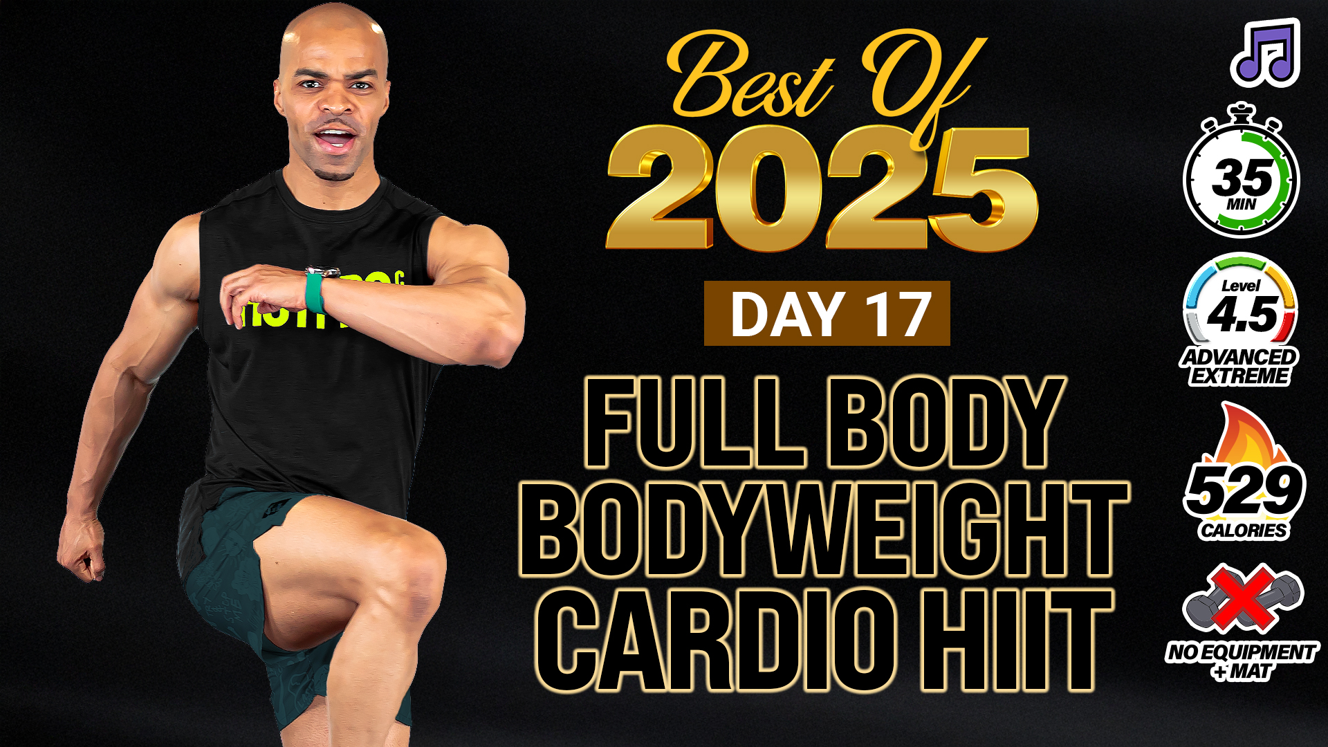 35 Minute INTENSE Full Body Bodyweight HIIT Workout - 2025 BEST #17 (Music)