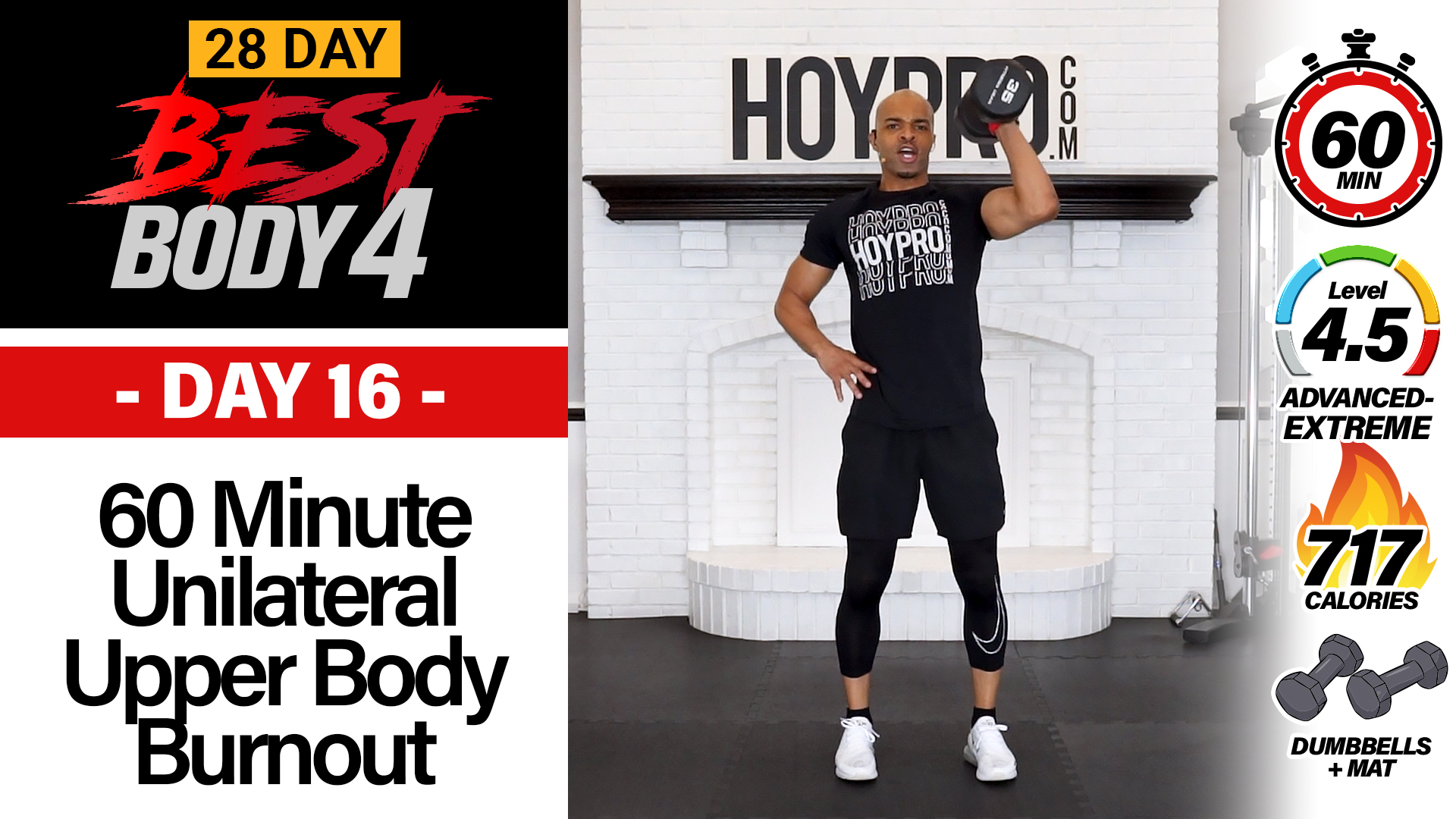 60 Minute Unilateral Upper Body Strength Workout - Best Body 4 #16