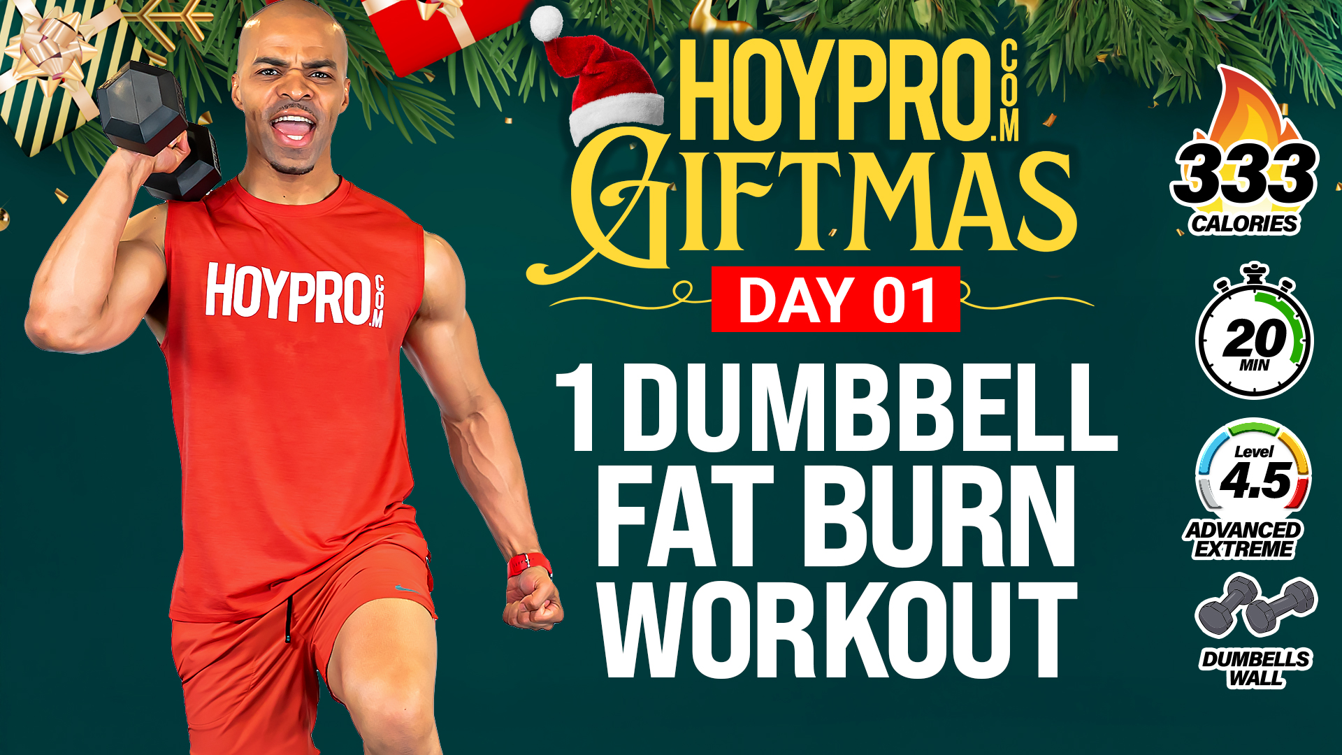 20 Minute One Dumbbell Full Body Fat Burn - GIFTMAS Day 01