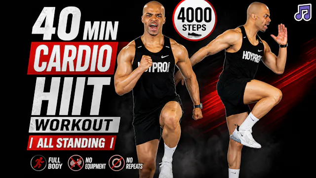 40 Minute Standing Cardio HIIT Workout for Runners (4000 Steps)