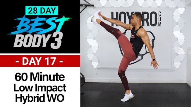 60 Minute Low Impact Hybrid HIIT Workout + Abs - Best Body 3 #17