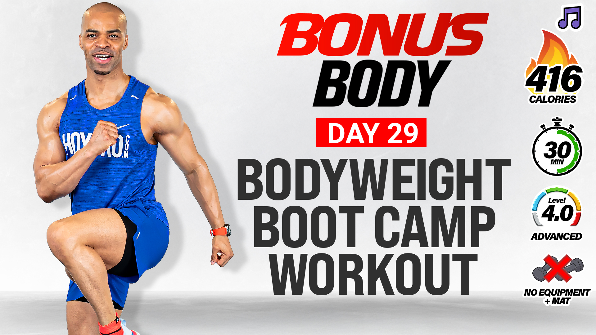 30 Minute Full Body No Equipment Boot Camp Drills - BUSY BODY #29 (Music)