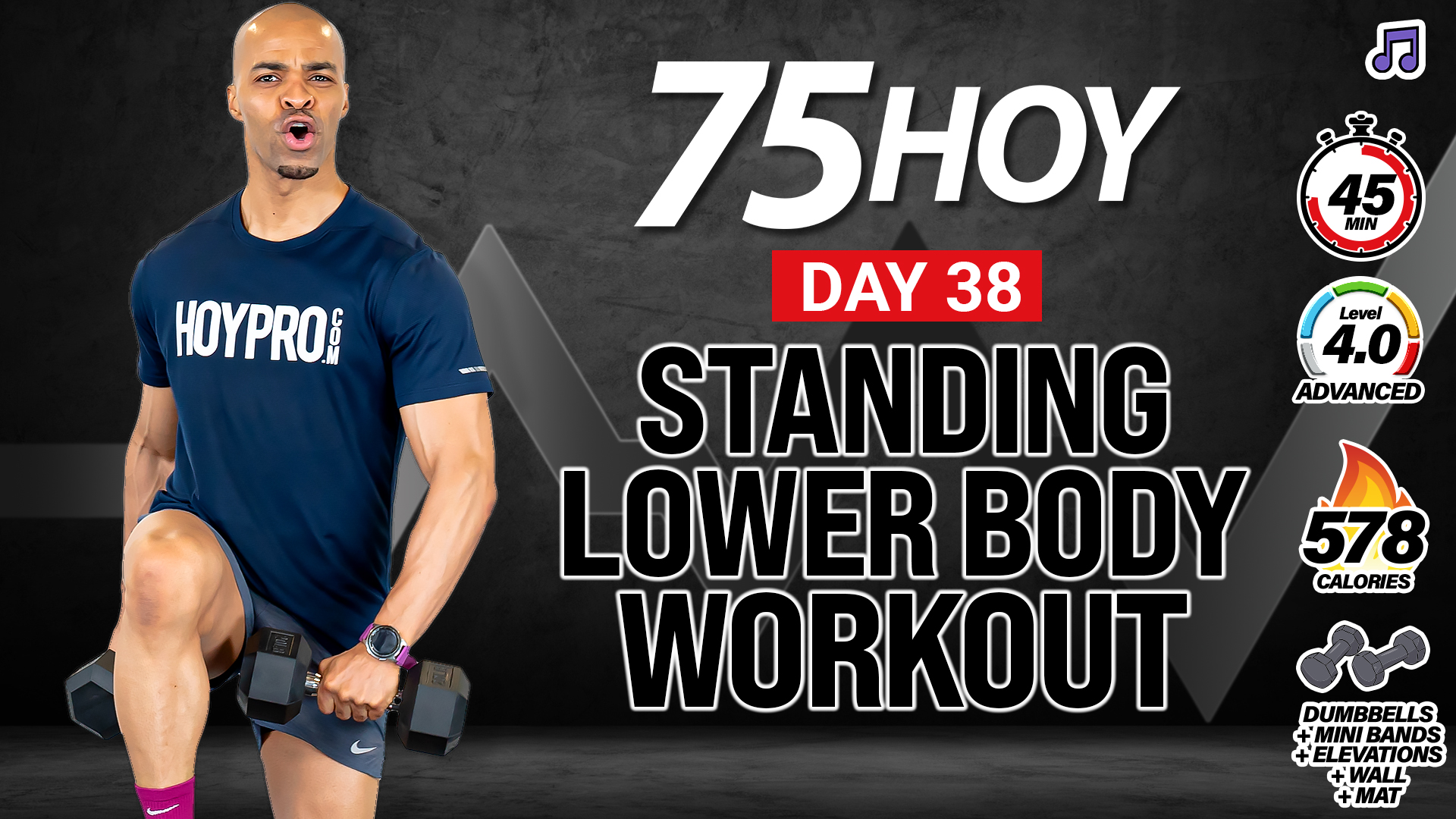 30 & 45 Minute Standing ABAB Lower Body Workout - 75 HOY #38