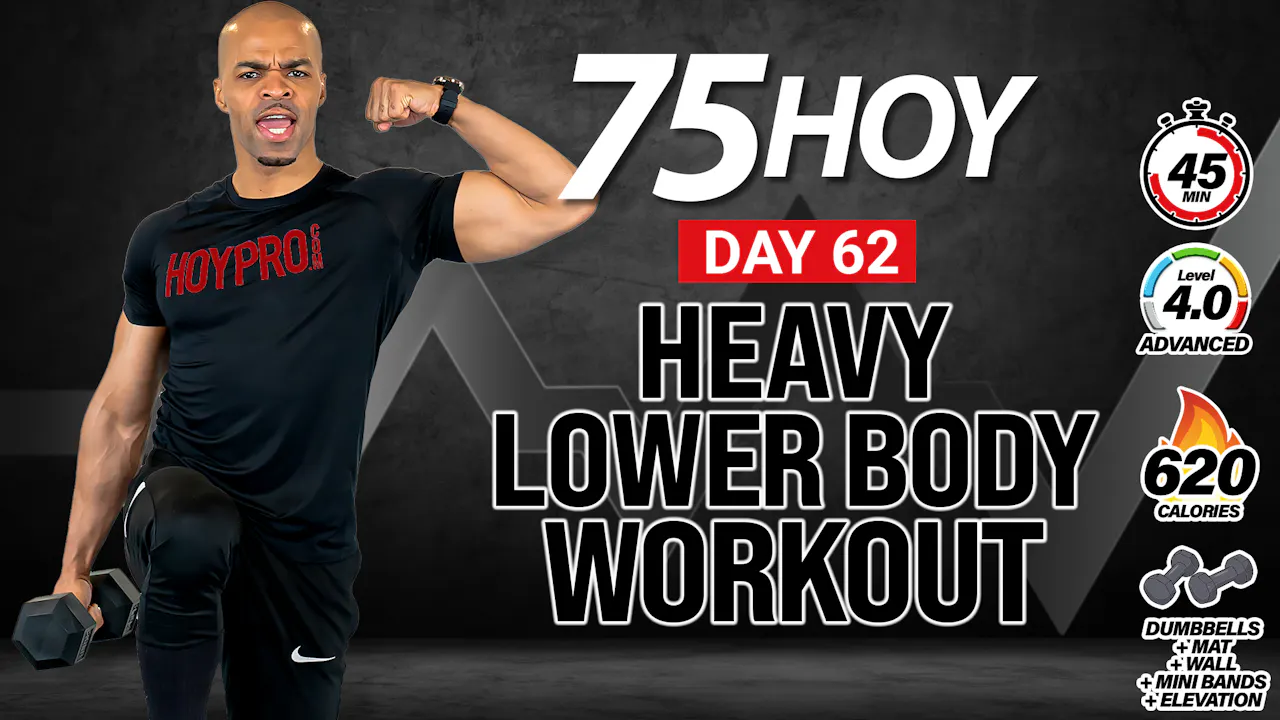 45 Minute Heavy Lower Body Strength Workout - 75 HOY #62 - Millionaire ...