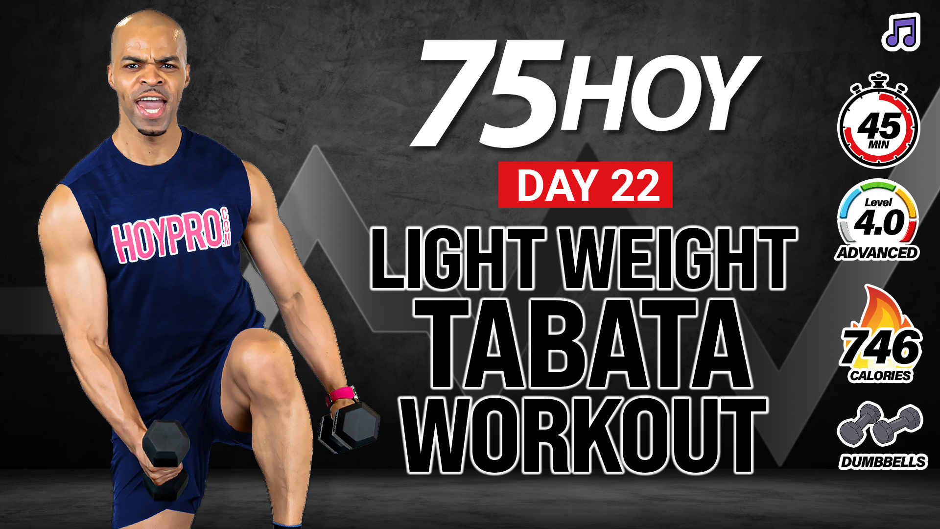 30 & 45 Minute Standing Light Weight Tabata (No Jumping) - 75 HOY #22