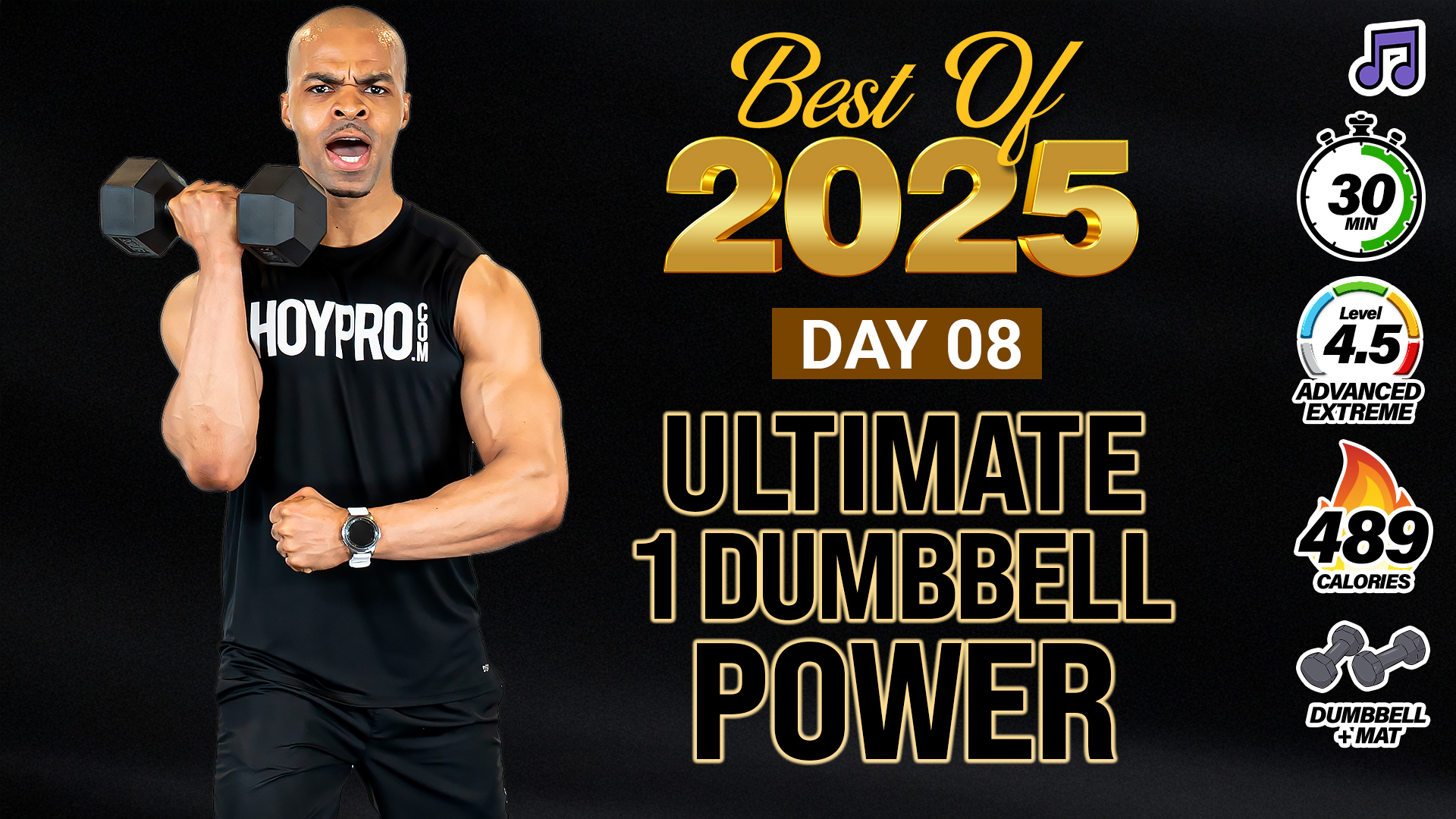 30 Minute One Dumbbell Ultimate Power Workout - 2025 BEST #08 (Music)