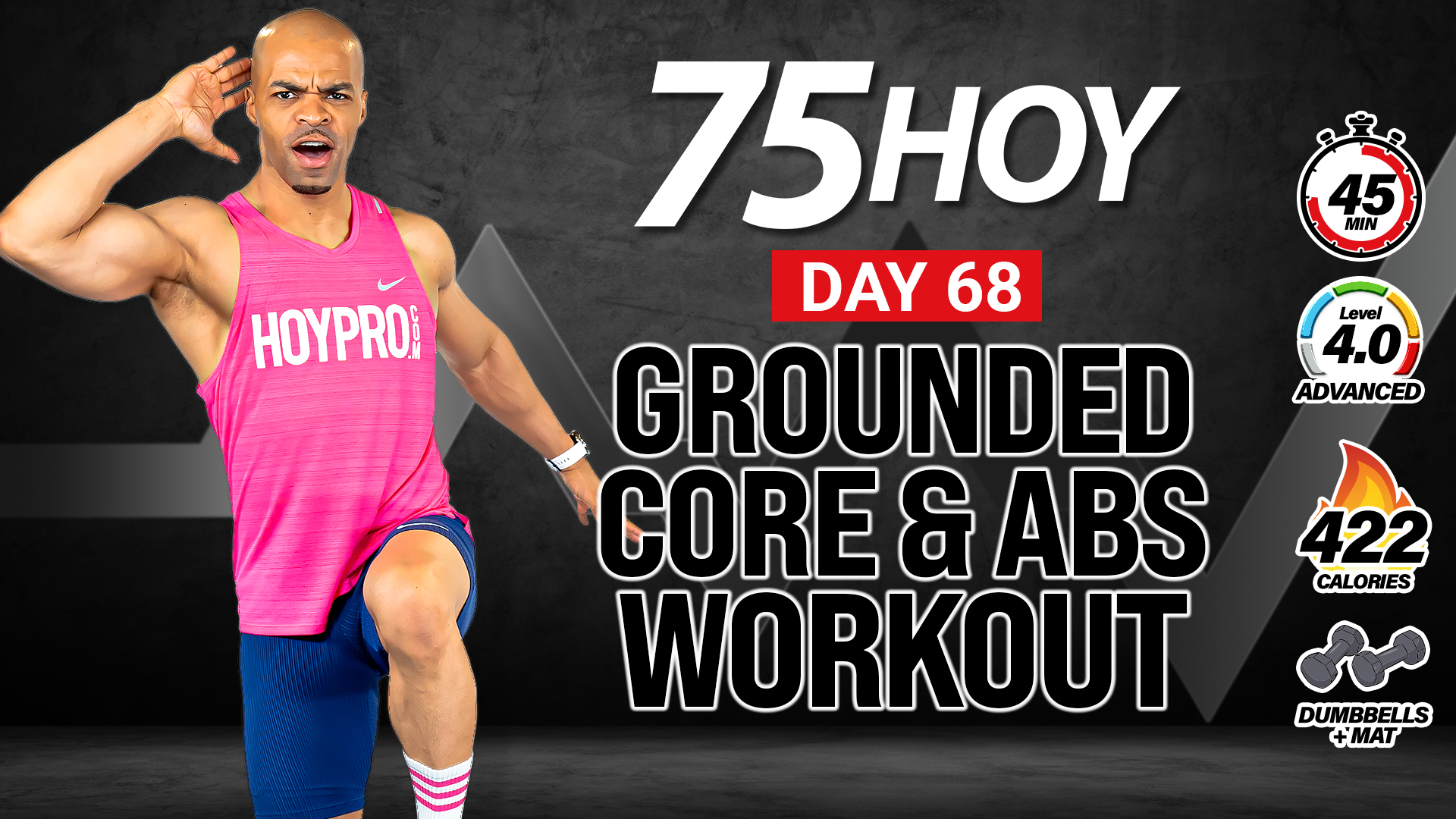 45 Minute Mat-Only Abs & Core Strength Workout - 75 HOY #68