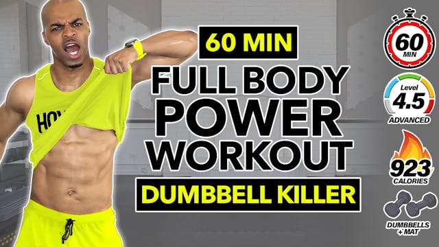 60 Minute Full Body POWER / Dumbbell ...