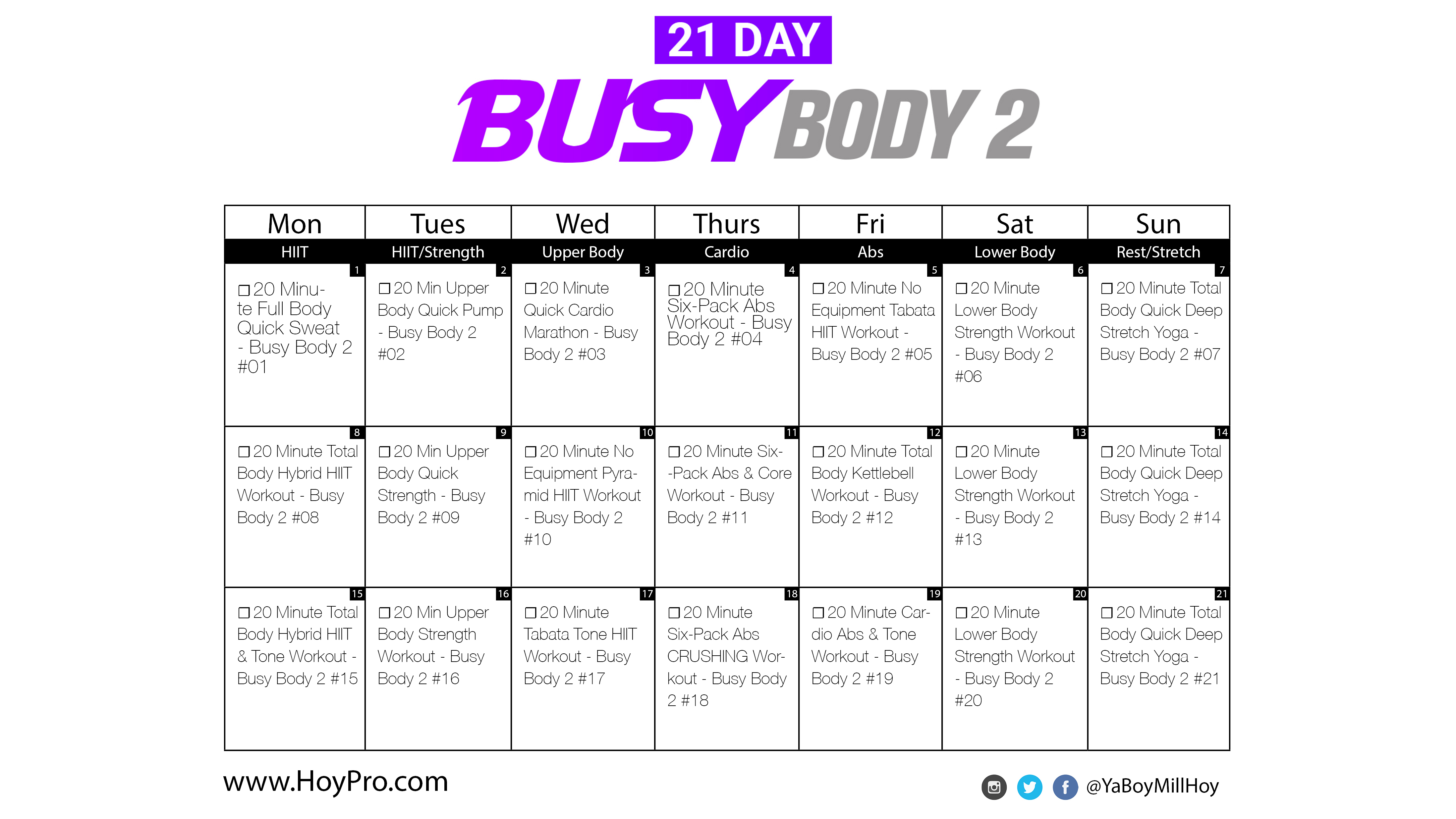 21 day best sale upper body workout