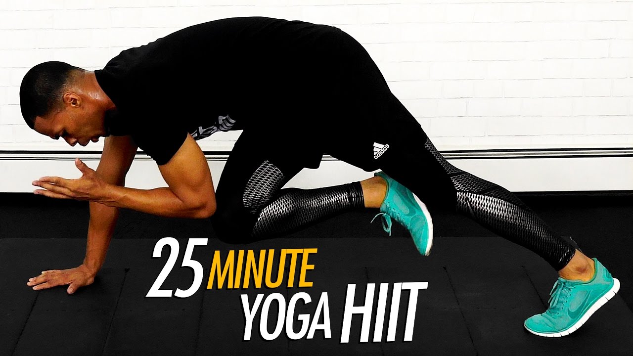 25 Minute Hyper Yoga HIIT Workout - High Intensity Quick Flow Cardio Yoga