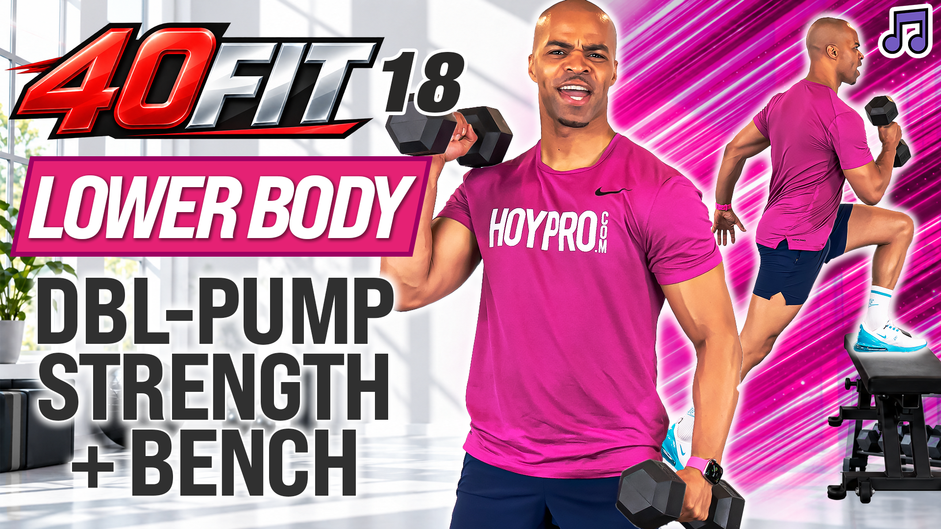 40 Minute Lower Body Dumbbell Pump + Bench (Music)