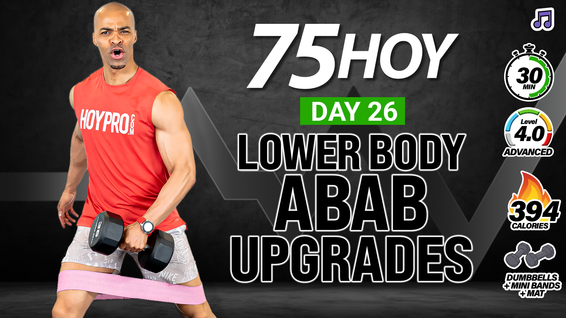 30 Minute Standing ABAB Lower Body Upgrades - 75 HOY #26 (Music)