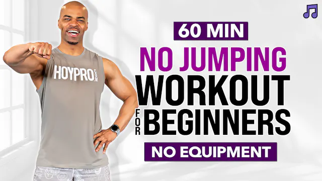 30 & 60 Minute Full Body Beginner Bodyweight Workout (No Jumping)