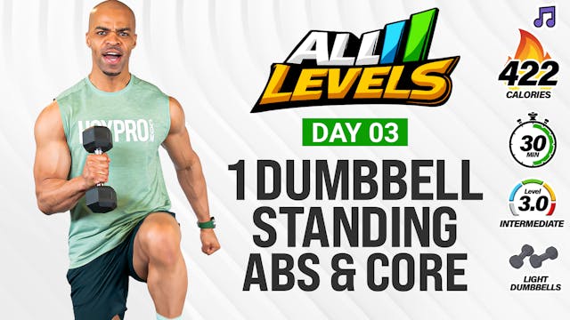 30 Minute One Dumbbell Standing Abs &...