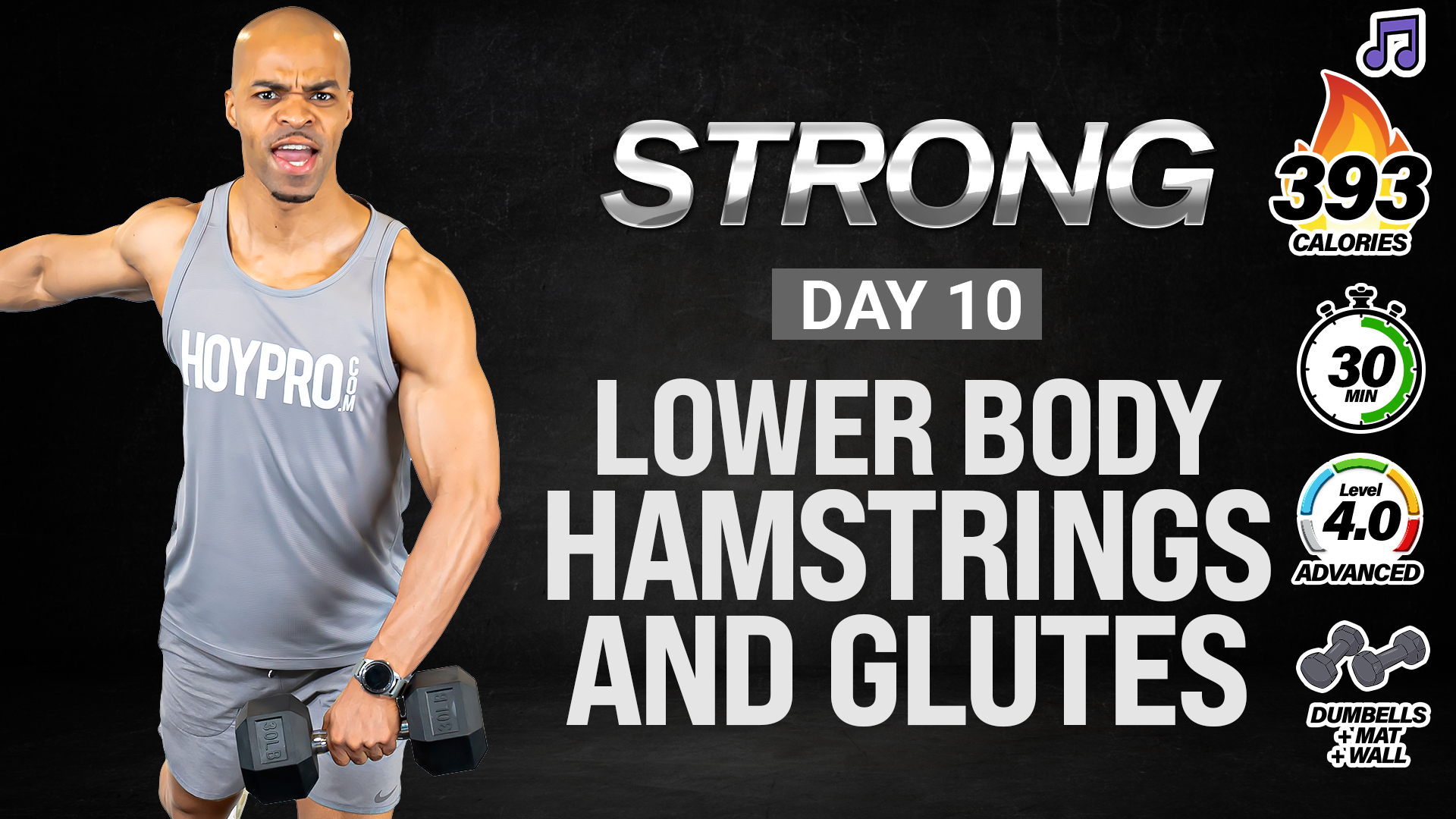 30 Minute Lower Body Hamstrings & Glutes Strength - STRONG #010 (Music)