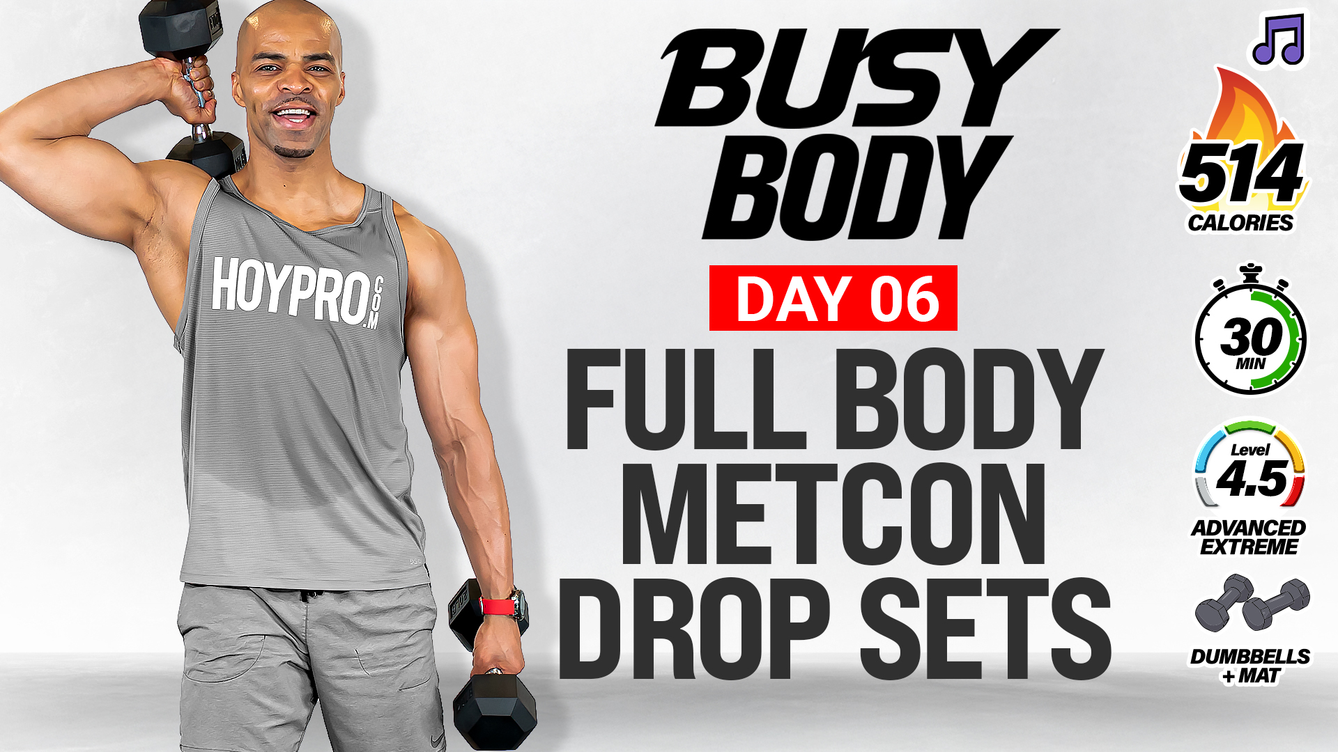 30 Minute KILLER Hybird METCON Drop Sets - BUSY BODY #06 (Music)