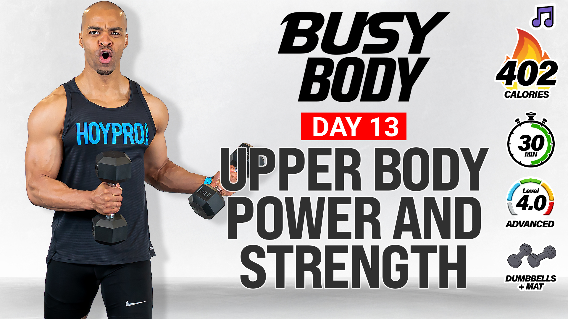 30 Minute Upper Body Power and Strength Workout - BUSY BODY #13