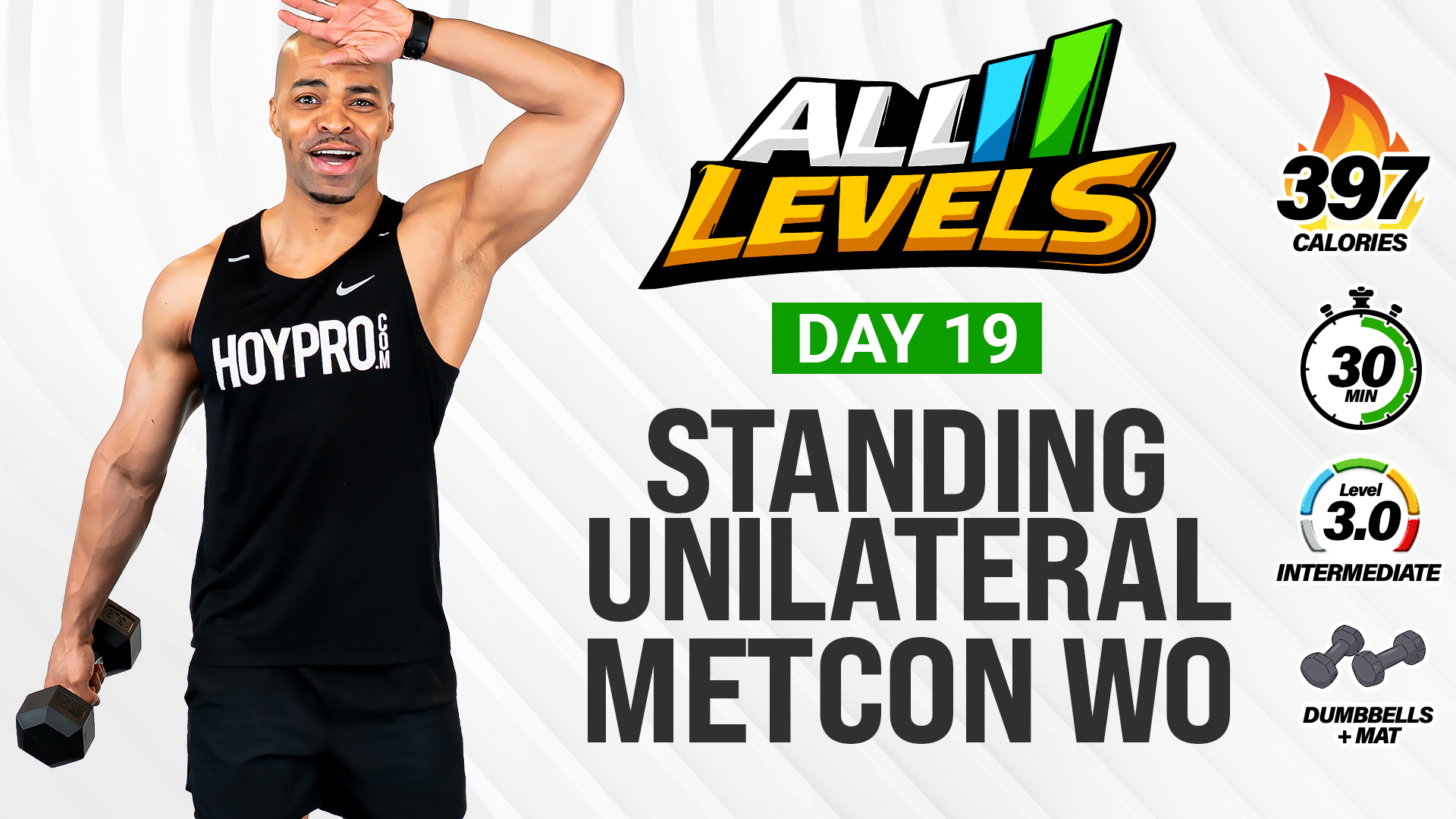 30 Minute Standing Full Body Unilateral Metcon Strength - ALL LEVELS #019