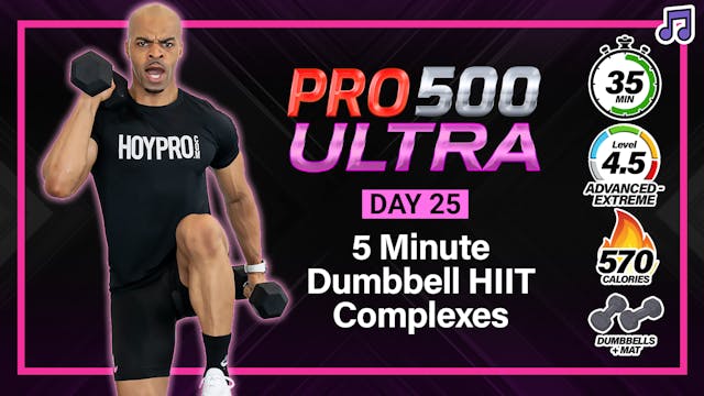 35 Minute 5 Minute Dumbbell HIIT Complex Workout - ULTRA #25 (Music)
