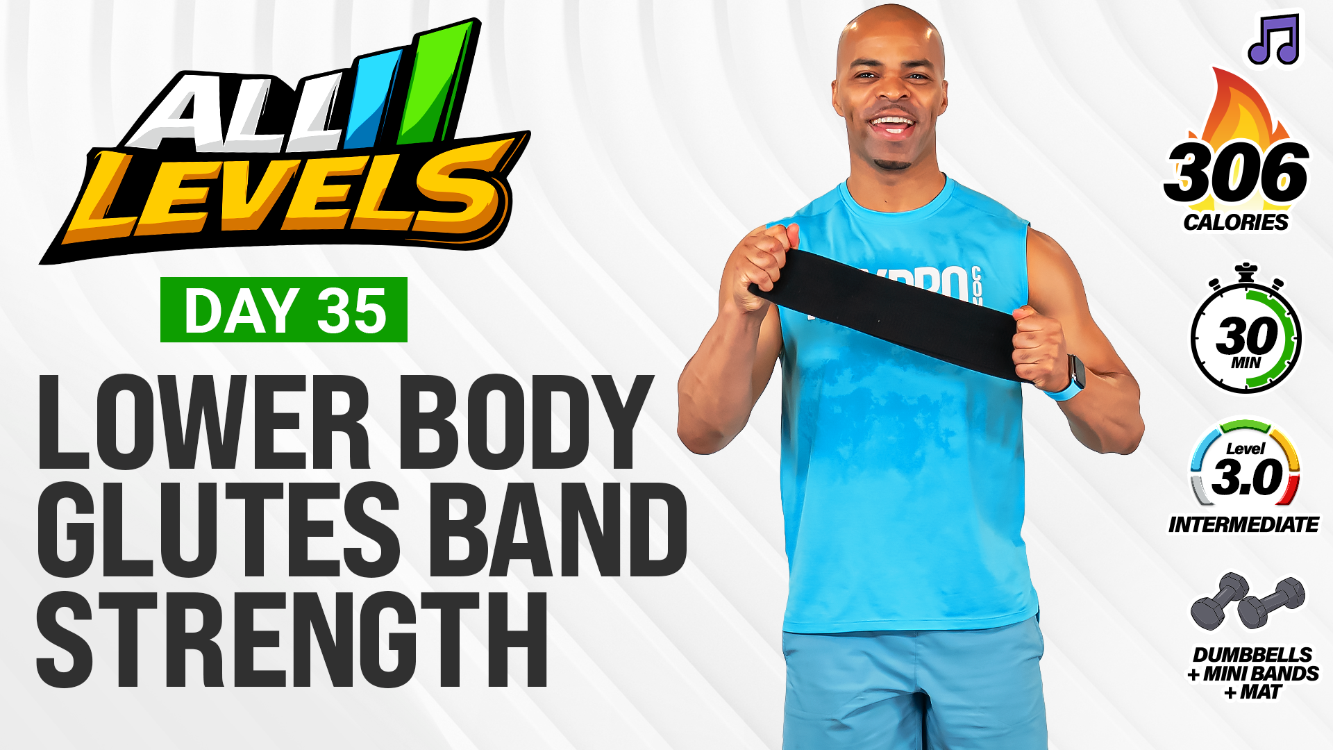 30 Minute Lower Body Glutes Focus + Mini Band - ALL LEVELS #35