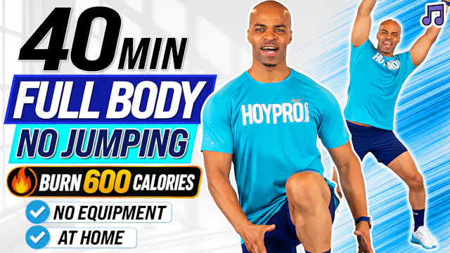 40 Minute No Jumping HIIT 🔥 No Equipment | Full Body
