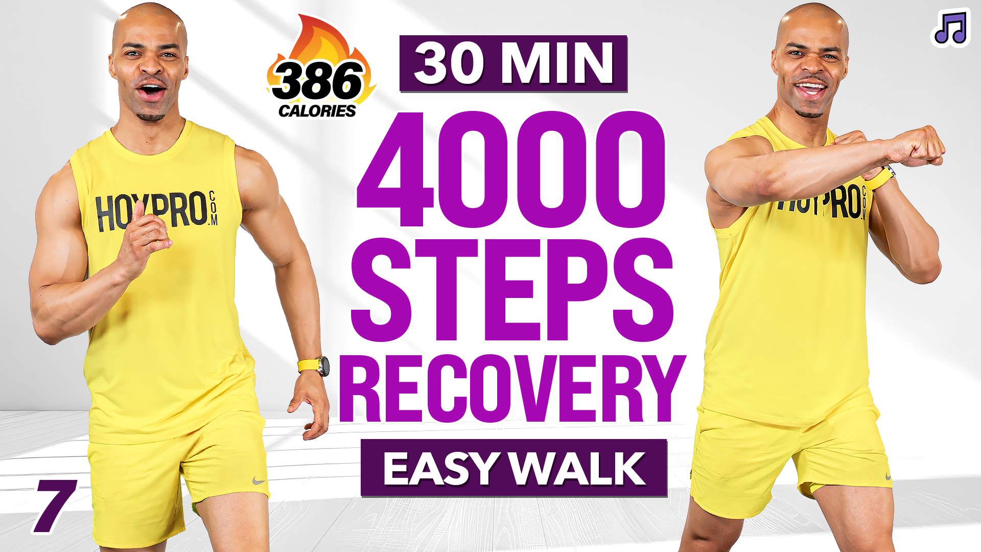 30 Minute 4000 Steps Active Recovery Walking Workout - WALK #07 (Music)