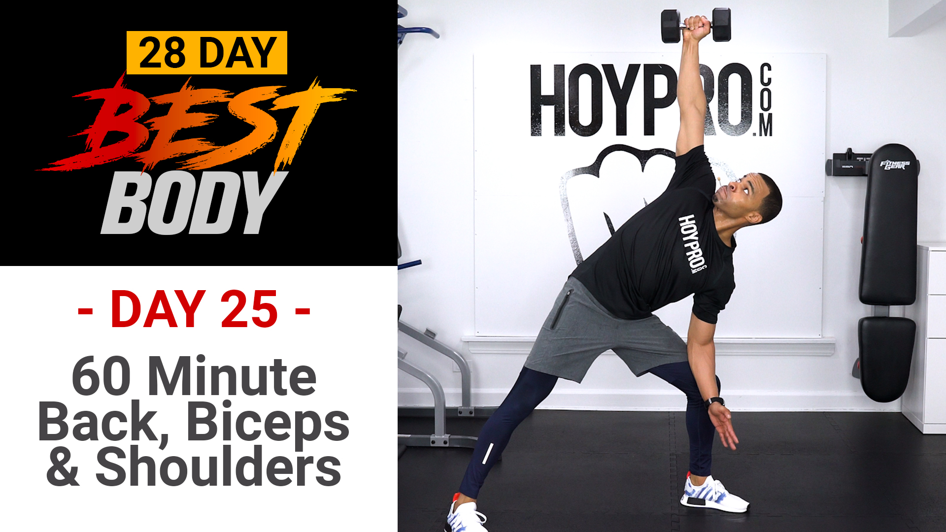 60 Minute Back, Biceps & Shoulders Workout - Best Body #25