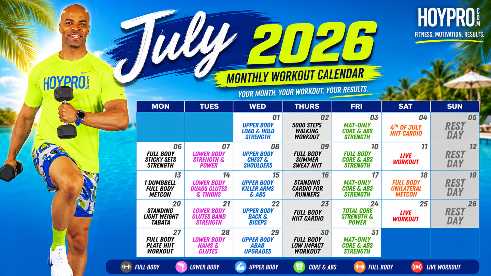 July 2026 Workout Calendar