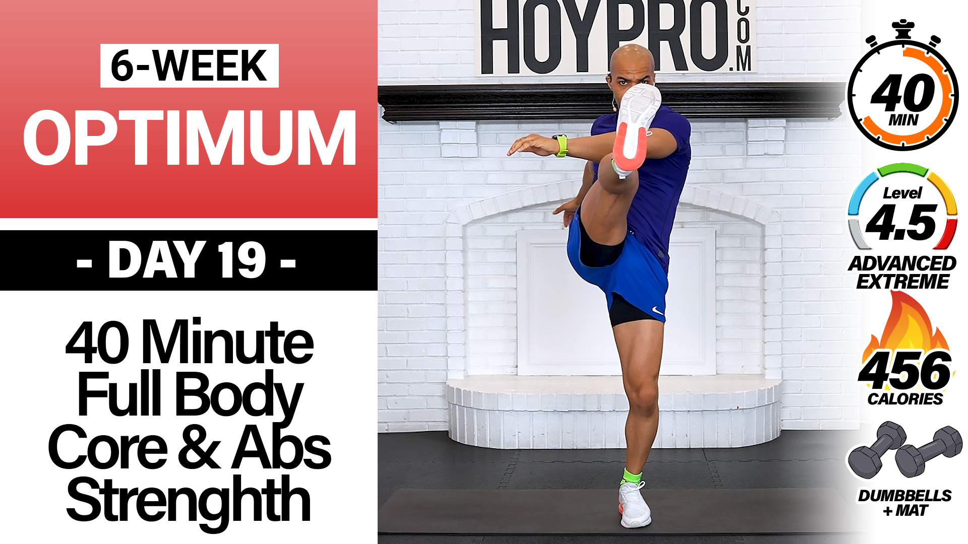 40 Minute Full Body Core & Abs Strength Power Workout - OPTIMUM #19