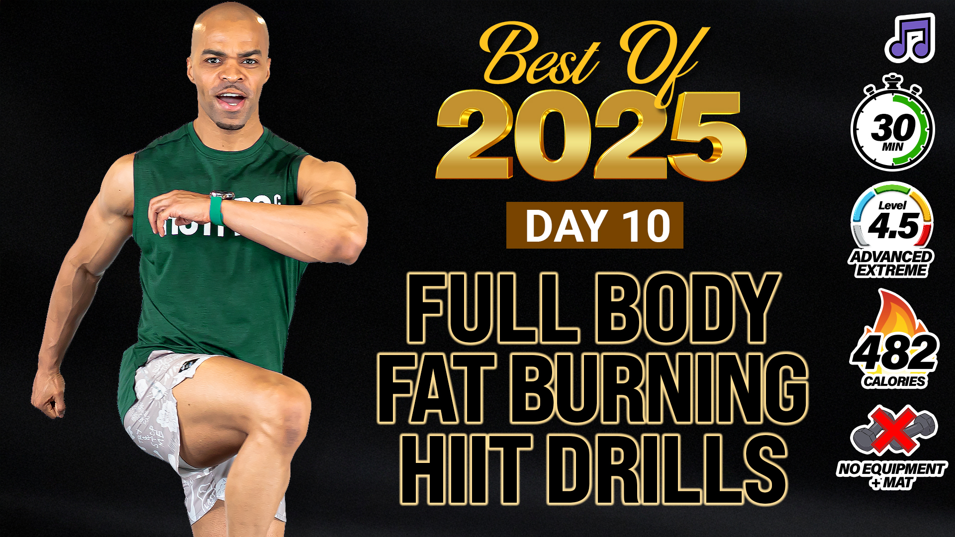 30 Minute Full Body Fat Burning HIIT Drills - 2025 BEST #10 (Music)