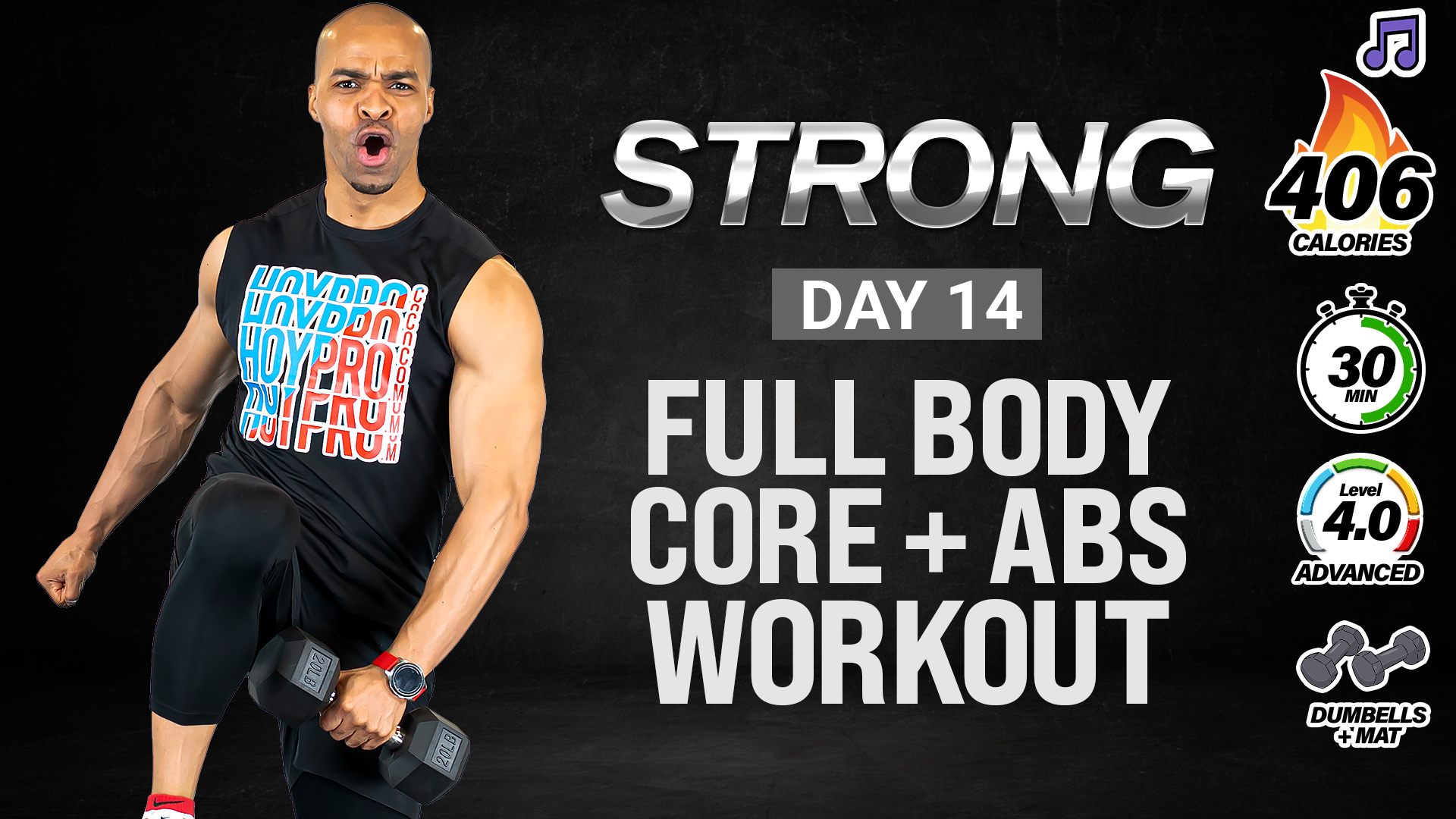 30 Minute Total Core Strength & Power Workout - STRONG #014