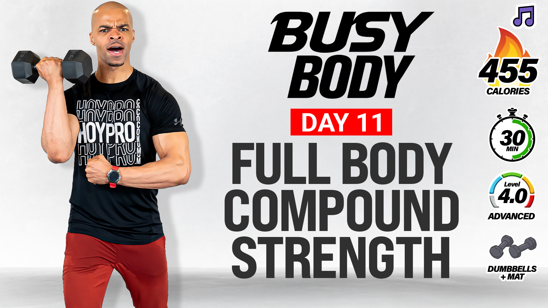30 Minute Sticky Sets Strength (No Jumping) - BUSY BODY #11 (Music)