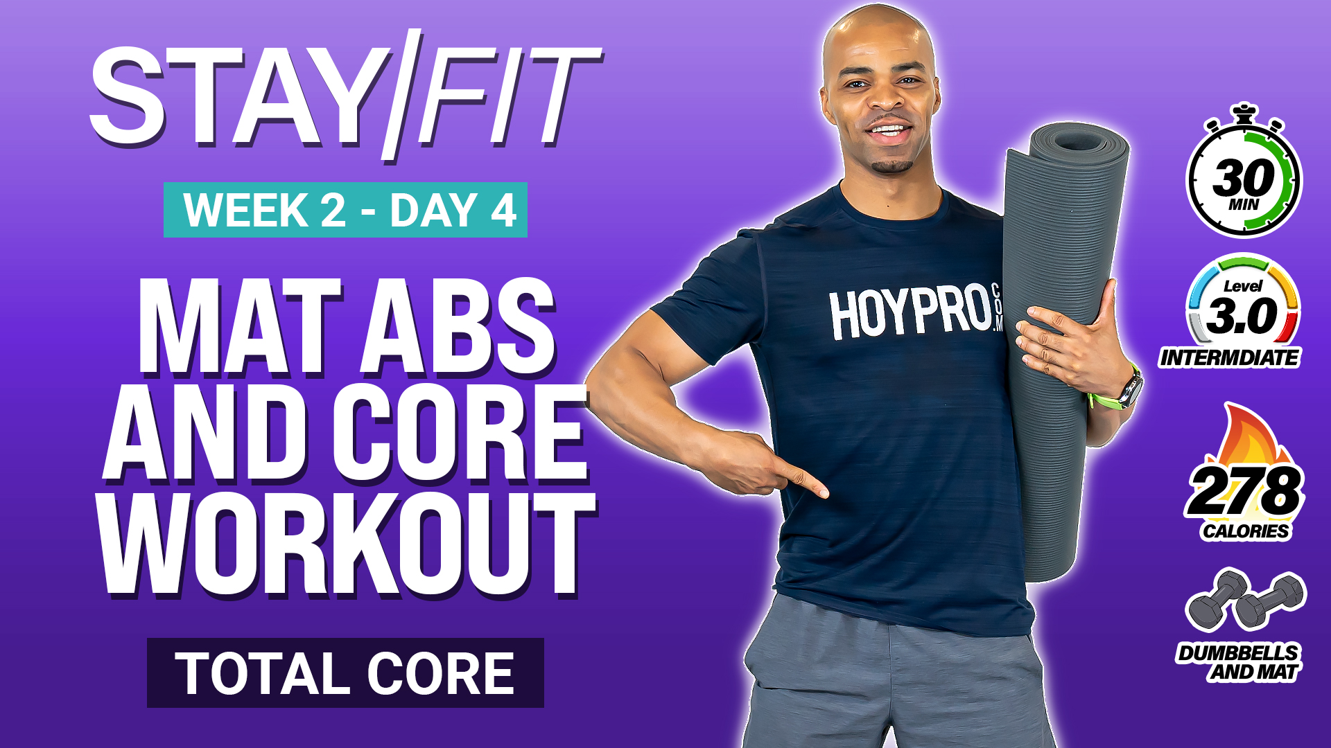 30 Minute Intermediate Mat Abs & Core Workout - STAY/FIT W2: Day 4
