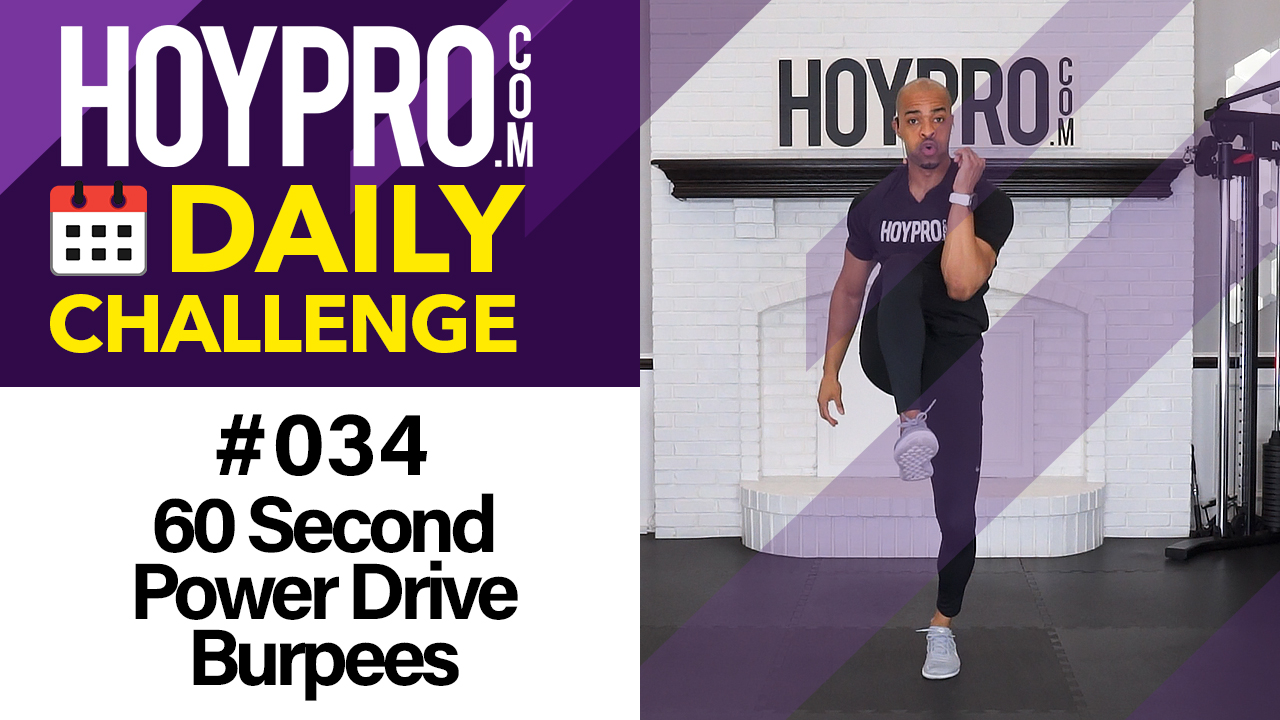 60 Second Power Drive Burpees - Daily Challenge #34