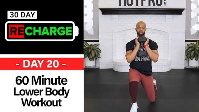 60 Minute Intermediate Lower Body Workout - Recharge #20