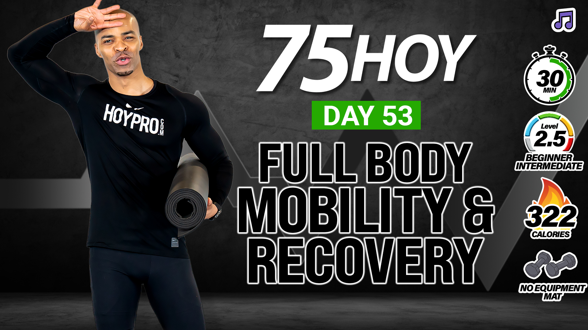 30 Minute Full Body Mobility & Active Recovery Workout - 75 HOY #53 (Music)