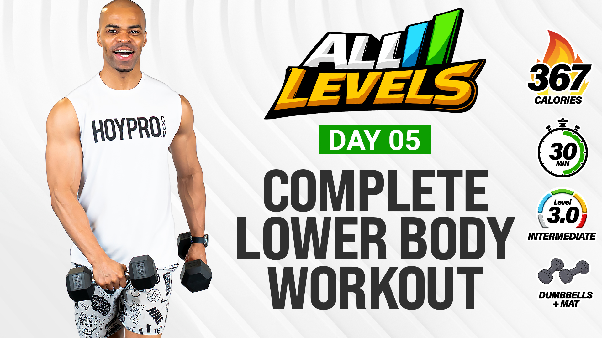 30 Minute Intermediate Lower Body Workout - ALL LEVELS #005